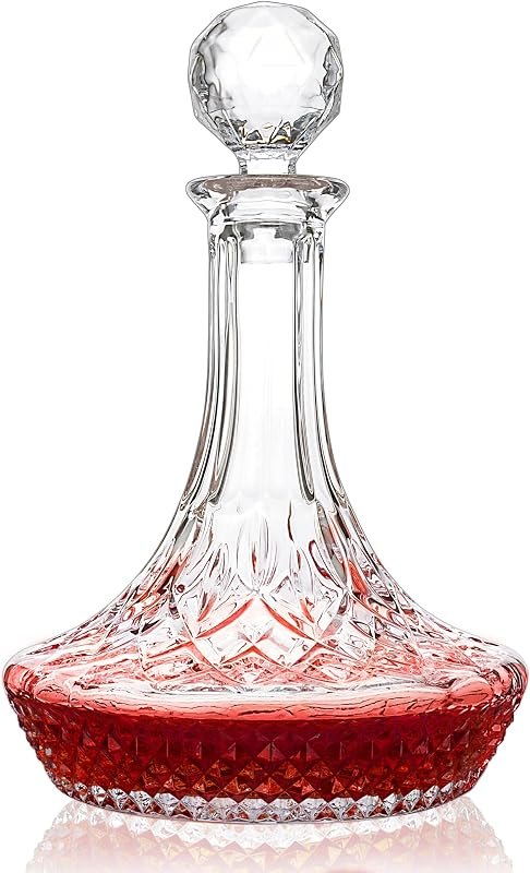 KANARS Wine Decanter Carafe Crystal Liquor Wine Pitcher with Stopper — red wine decanter for red wine decanter