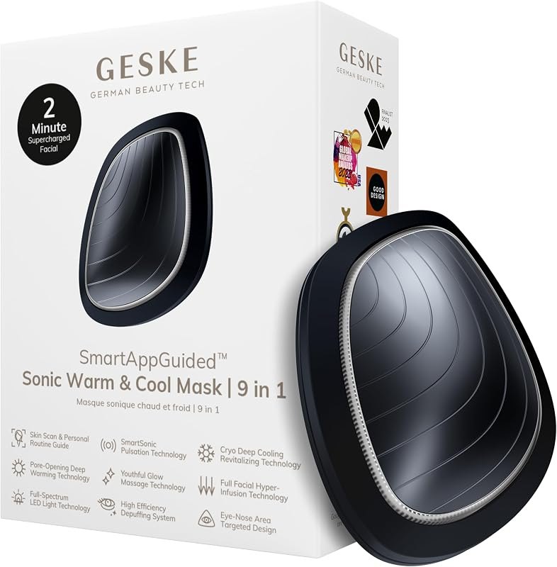 GESKE SmartAppGuided™ Sonic Warm & Cool Mask — LED face mask with app for led face mask app