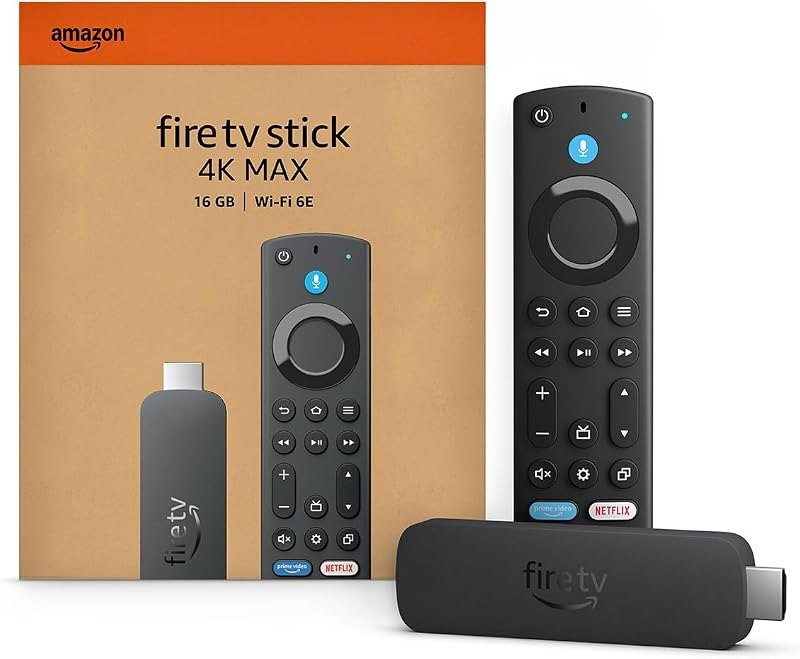 Fire TV Stick 4K Max (newest model), streaming device, with AI-powered Fire TV Search, supports Wi-Fi 6E, free & live