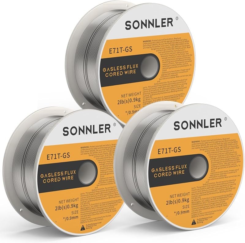 3 Packs 2-Pound 035 Flux Core Welding Wire,SONNLER E71T-GS Mig Welding Wire — welding mig wire for welding mig wire
