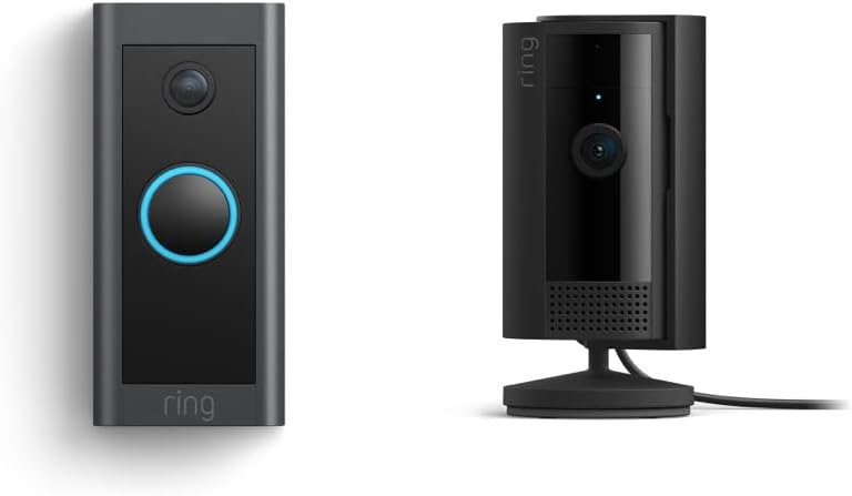 All-new Ring Indoor Cam, Black with Ring Video Doorbell Wired — ring doorbell 3 for ring doorbell