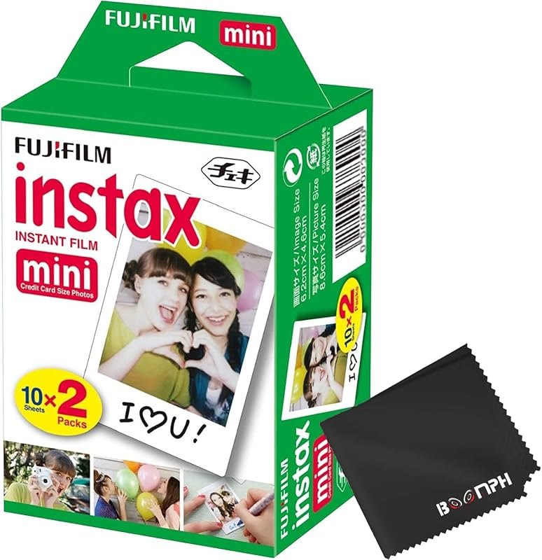 Fujifilm Instax Mini Instant Camera Film: 20 Shoots Total, (10 Sheets x 2) - Capture Memories Anytime, Anywhere -