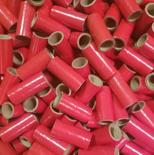 50 pc 3/4" id - 2 1/8" Long Red Kraft Tube — fireworks launch tube for fireworks launch tube