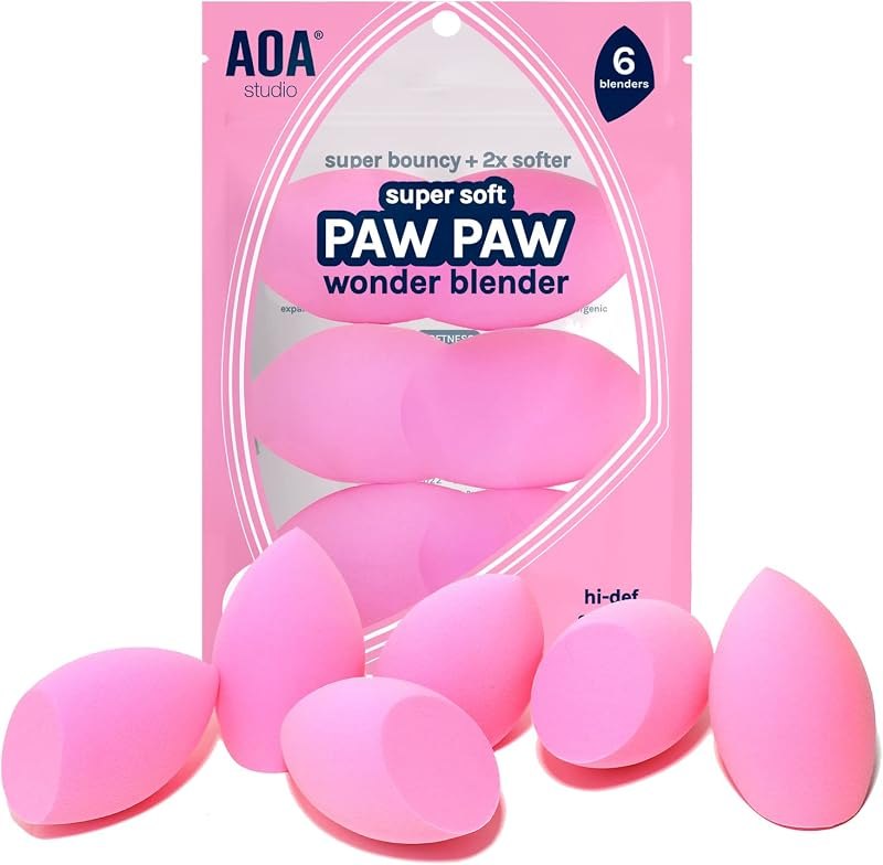 AOA Studio Collection Makeup Sponge Set Makeup Blender Latex Free and High-definition Super Soft Set of 6 Makeup
