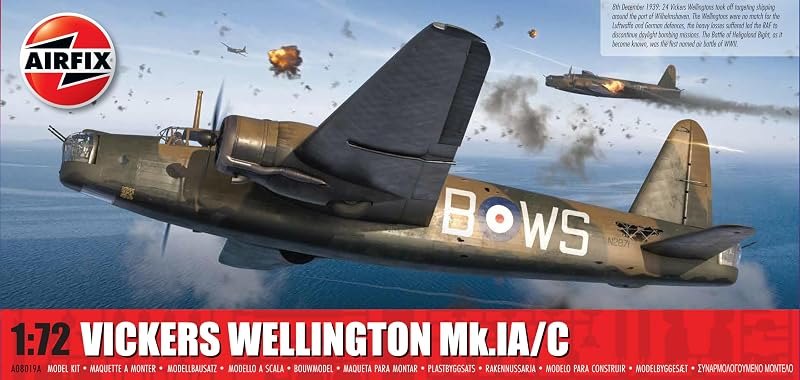 Airfix Model Airplane Kit Gift Set - A08019A Vickers Wellington Mk.IA/C, Plastic Plane Model Kits for Adults & Kids