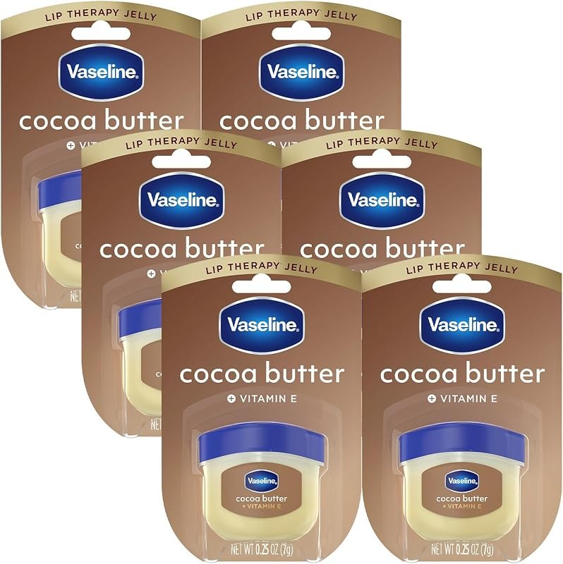 Vaseline Lip Therapy Cocoa Butter 6-Pack — Petroleum Jelly Lip Balm for petroleum jelly lip balm