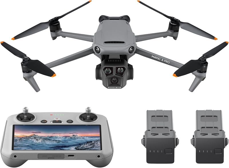 Mavic 3 Pro Fly More Combo with DJI RC, Flagship Triple-Camera Drone with 4/3 CMOS Hasselblad Camera, 15km Video