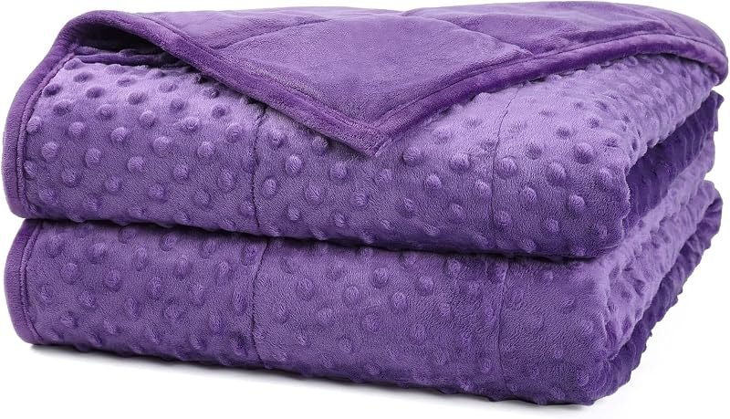 Alomidds Weighted Blanket (48"x72",20lbs Twin Size - Purple), Weighted Blankets for Adults, Cooling Breathable Soft