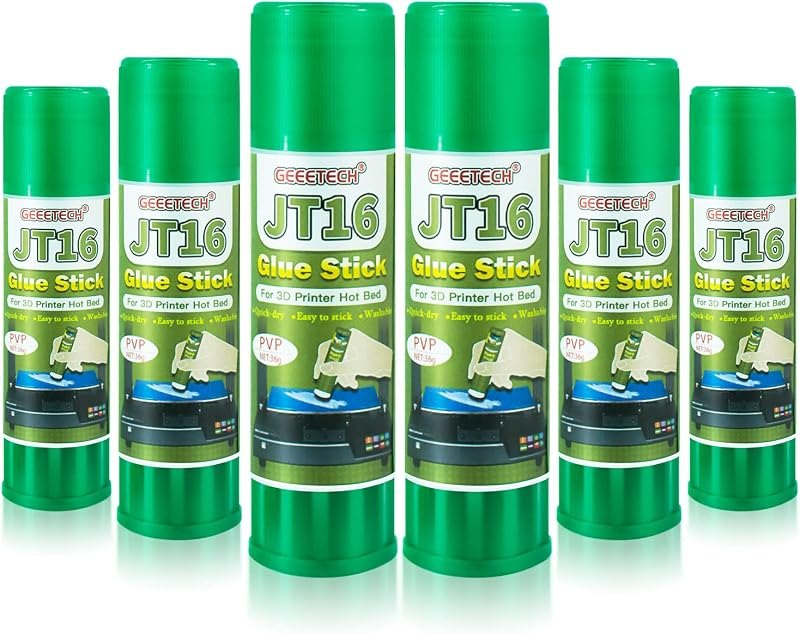 3D Printer Glue Stick 6 Pack, Perfect First Layer Adhesion, Prevents Warping on Heat Bed, Easy Release for ABS PLA