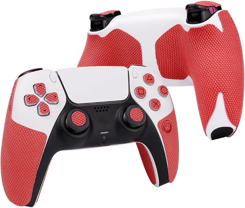 TALONGAMES Controller Grips Compatible with PlayStation 5 DualSense, Anti-Slip, Sweat-Absorbent, Textured Skin kit