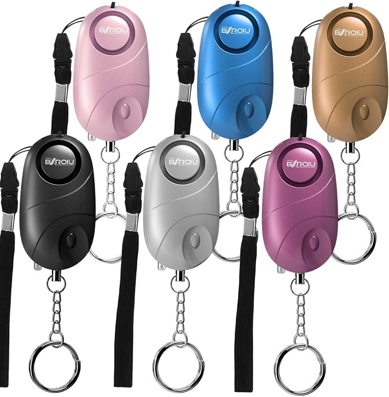 6Pack Personal Alarm Siren Emergency Self Defense Security with LED Lights Safety Alarm for Women Kids and
