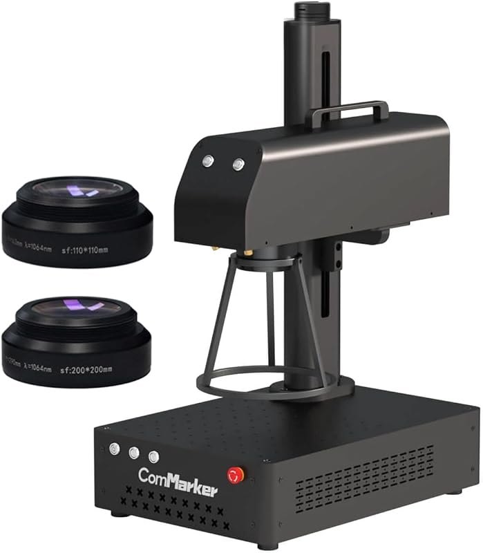 ComMarker B4 20W Fiber Laser Engraver,LightBurn Compatible Laser Engraving Machine with 2Lens,2-in-1 Desktop and