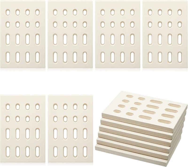 Treela 6 Pcs Ceramic Flame Tamer Replacement Radiant Ceramic Brick Grill Briquettes BBQ Heat Plate Compatible with