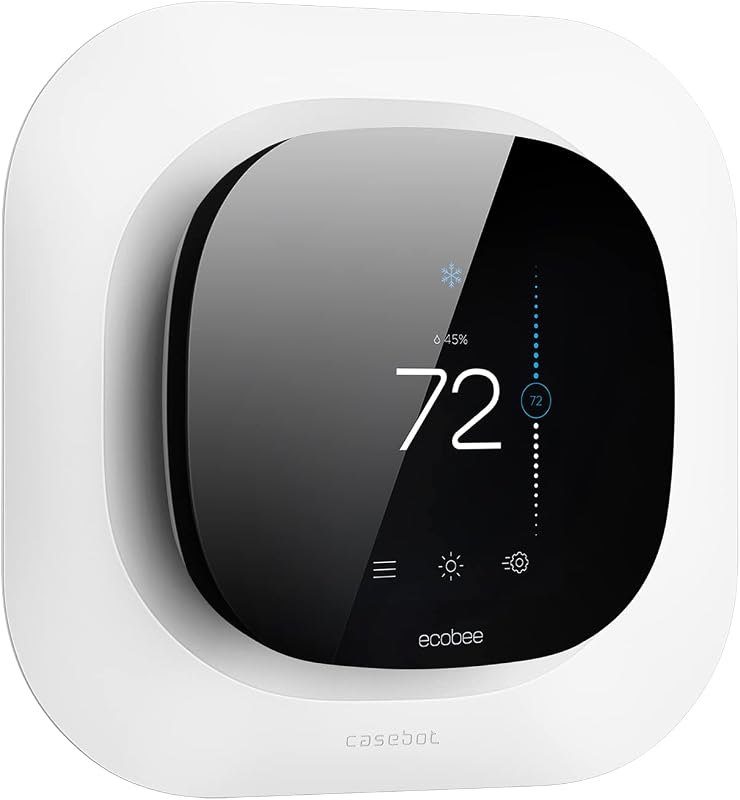 CaseBot Wall Plate For Ecobee Smart Thermostat Premium/Enhanced 2022, White — best thermostat wall plate for