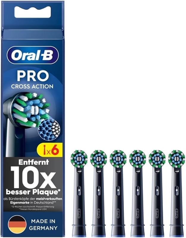 Pro CrossAction Electric Toothbrush Heads, 6 Pieces, Superior Tooth Cleaning with Innovative X-Shaped Bristles