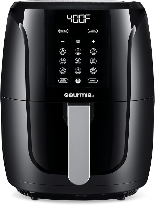 Gourmia Air Fryer Oven Digital Display 5 Quart Large AirFryer Cooker 12 1-Touch Cooking Presets, XL Air Fryer Basket