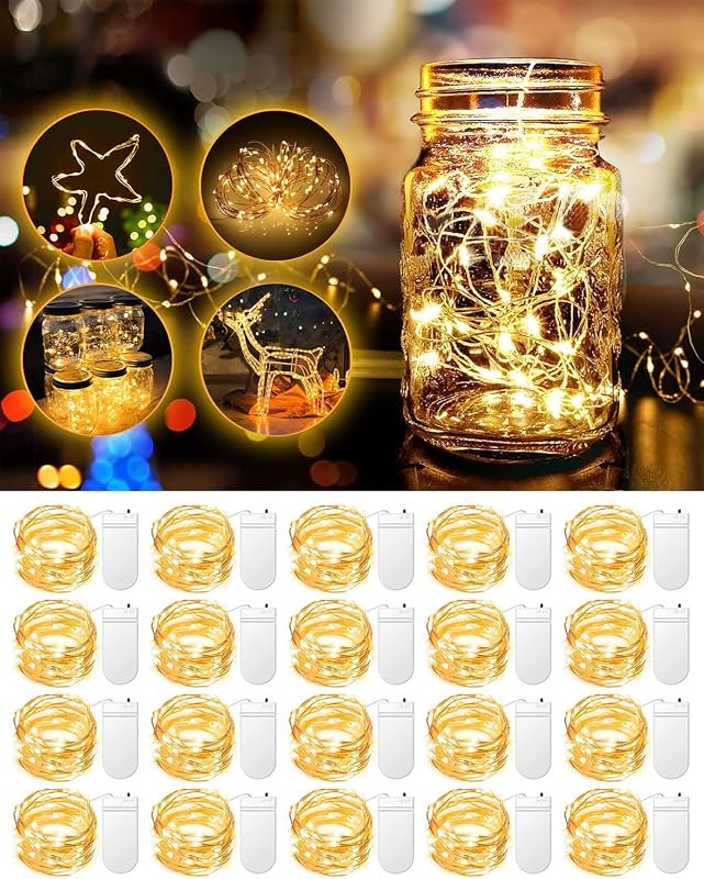 20 Pack Fairy Lights Battery Operated, 3.3ft 20 LED Mini String Lights Twinkle Lights Copper Wire Firefly Starry