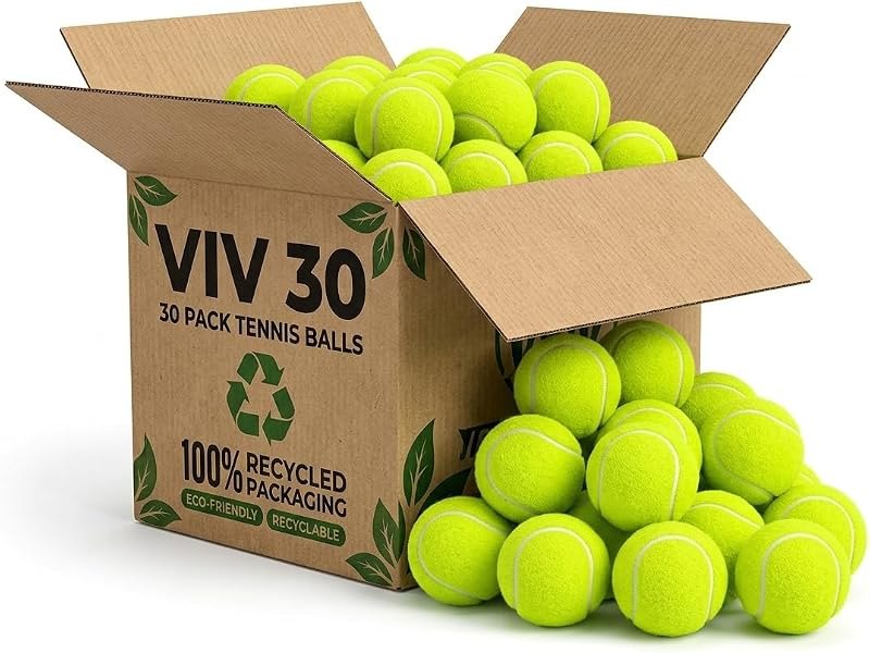 VIV Advanced Tennis Balls Bulk, 30/50/100+ Pack Practice Balls Pressure Bouncing 53in High Durable, Official Size Pet
