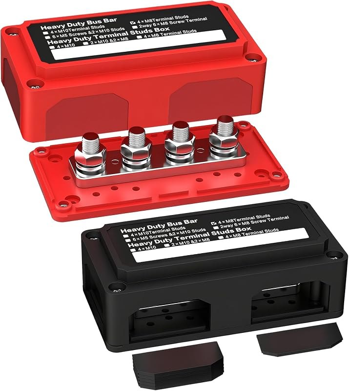 IZTOSS 300A Bus Bar 12V Power Distribution Block Heavy Duty Battery Distribution Block with 4 x 5/16"(M8) Studs