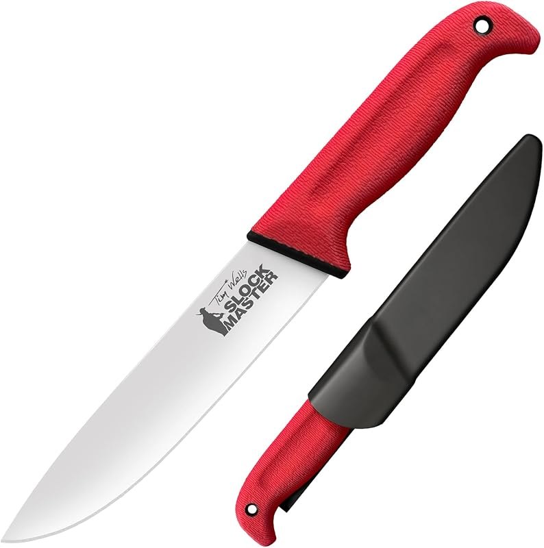 Cold Steel Tim Wells Scalper Slock Master Durable 6.5" 4116 Stainless Steel Fixed Straight Back Blade Outdoor Hunting
