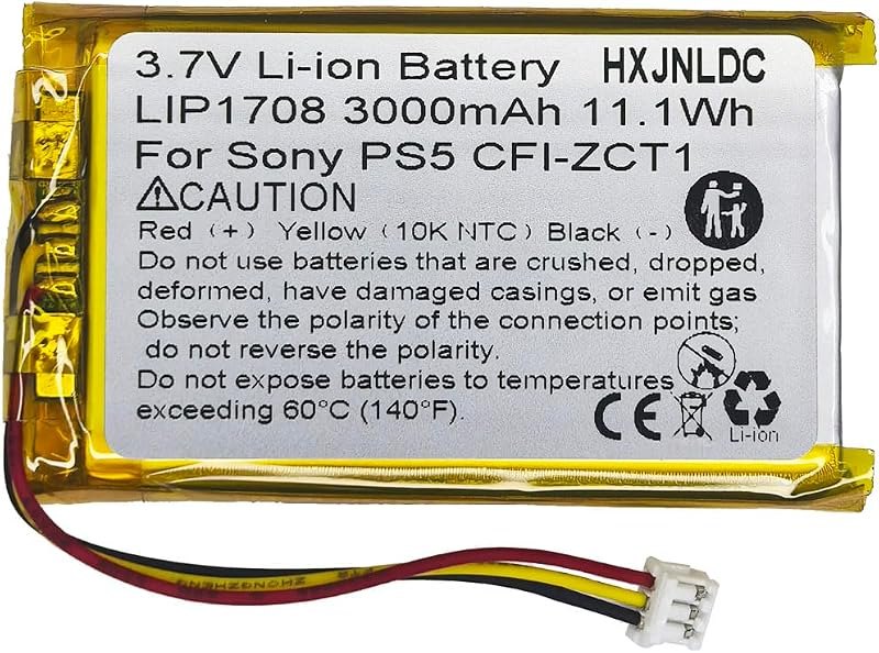 DC 3.7V 3000mAh LIP1708 Rechargeable Lithium-ion Battery for Sony PlayStation 5 Dualsense PS5 Wireless Controller