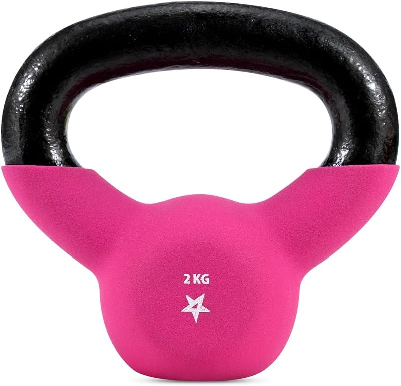 Yes4All 2-32kg Neoprene Coated/Powder Coated Kettlebells Cast Iron, Kettlebell Weight Sets for Home Gym Fitness &