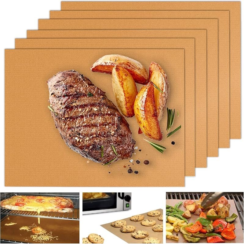 UBeesize 6-Pack Copper Grill Mats, Non-Stick Reusable BBQ Grilling Mat — bbq grill mat for bbq grill mat