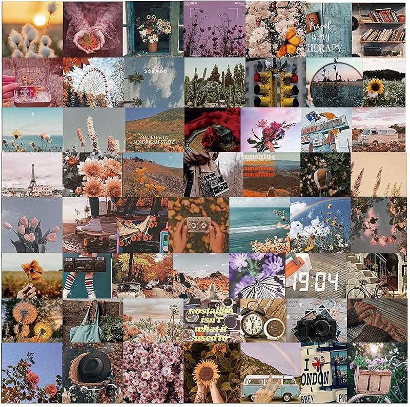 Vintage Scrapbooking Stickers Supplies Kit, Aesthetics Scenery Traveler Decor Literary Landscape Nature Stickers for