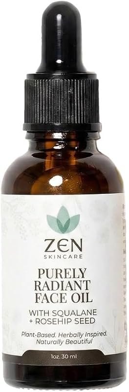 ZEN Purely Radiant Face Oil for Glowing Skin - Squalane, Rosehip & Macadamia Nut Oil - Anti Aging Brightening Serum