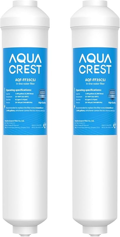 AQUA CREST FF35C5J Inline Water Filter Replacement, NSF/ANSI 42 Certified