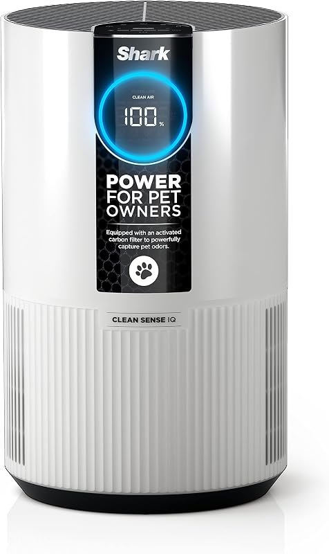 Shark HP102PET Clean Sense Air Purifier + Extra Pet Filter Bundle for Pet Hair, Allergies, HEPA Filter, 500 Sq Ft