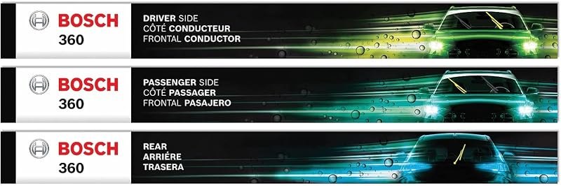 BOSCH B36005 360 Beam Wiper Blade Set - Front (2) + Rear (1) - 28"/28"/11" — beam wiper blades for beam wiper blades