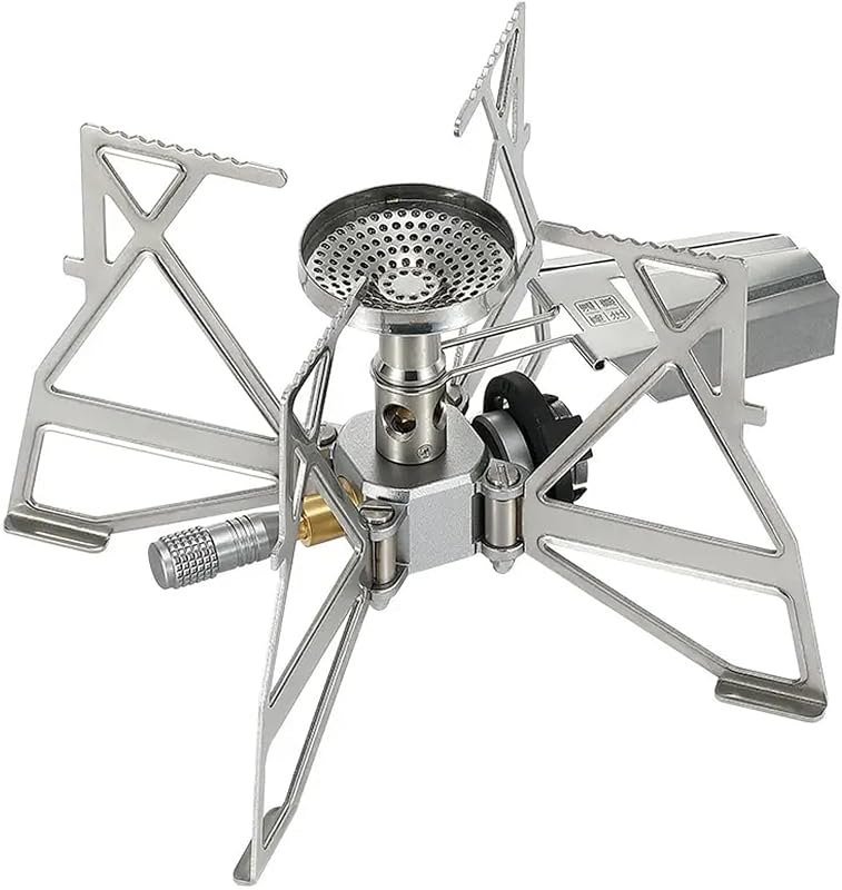 CAMPINGMOON Butane Camping Stove Portable Regulator Single Burner w/Storage Bag XD-3 (Silver w/o igniter) — portable
