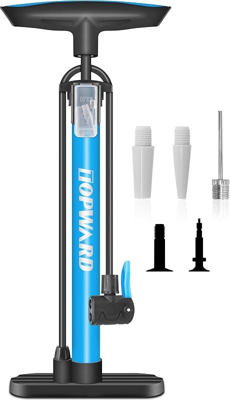Topward Bicycle Tire Pump Portable, Hand Air Pump for Bike Exercise Balls Inflatables, Fits Presta & Schrader Valve