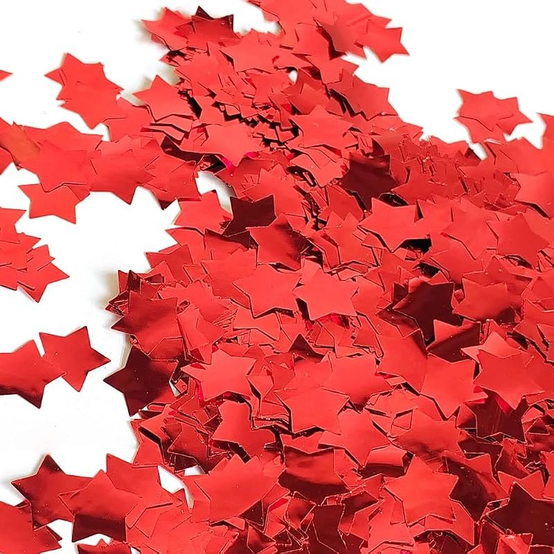 Red Shiny Star Confetti 0.6 Inch-Table Metallic Sequin Confetti for for Wedding Engagement Valentine's Day Birthday