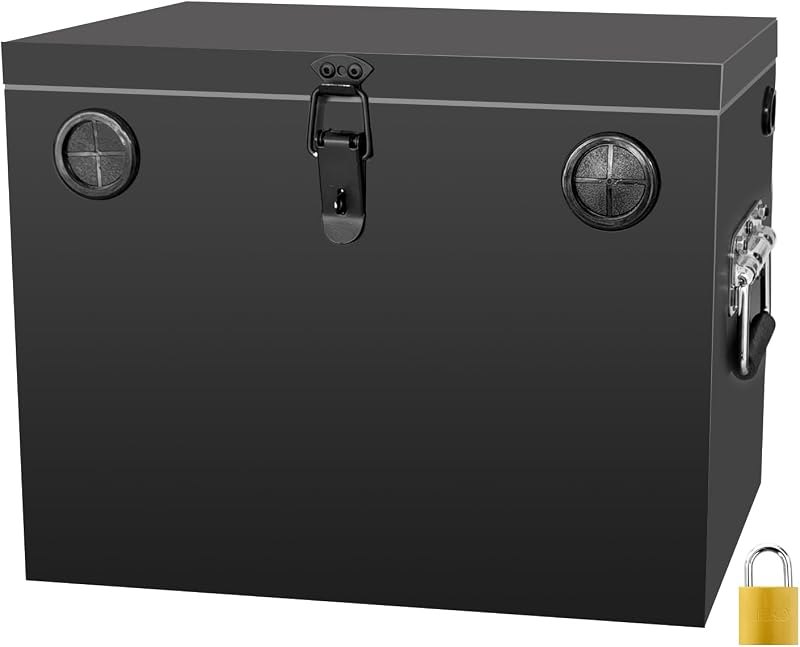 Peastorm Trailer RV Marine Battery Box - 12V Waterproof Steel Battery Relocation Kit for Boat, Trolling Motor, Kayak