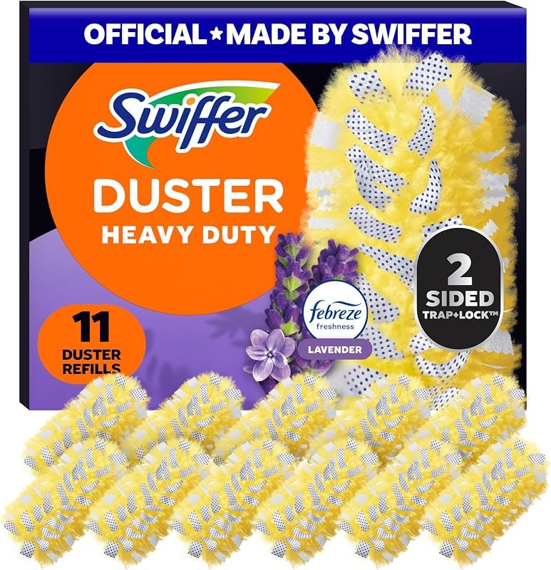 Swiffer Dusters Heavy Duty Multi-Surface Duster Refills for Cleaning, Lavender, 11 Count — cleaning duster refill for