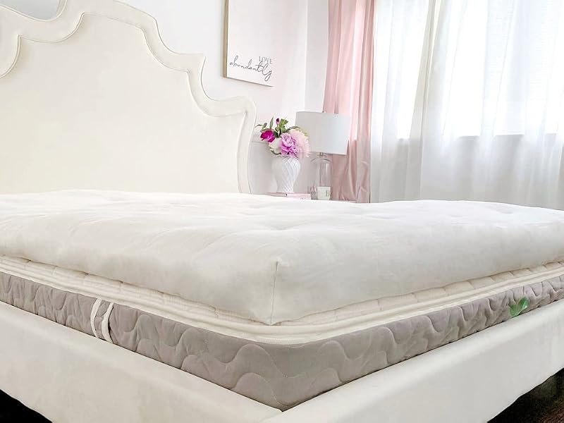 The Futon Shop Royal Luxury Mattress Topper Twin with Horse Hair, Cashmere and Wool - Soft Mattress Topper for Back