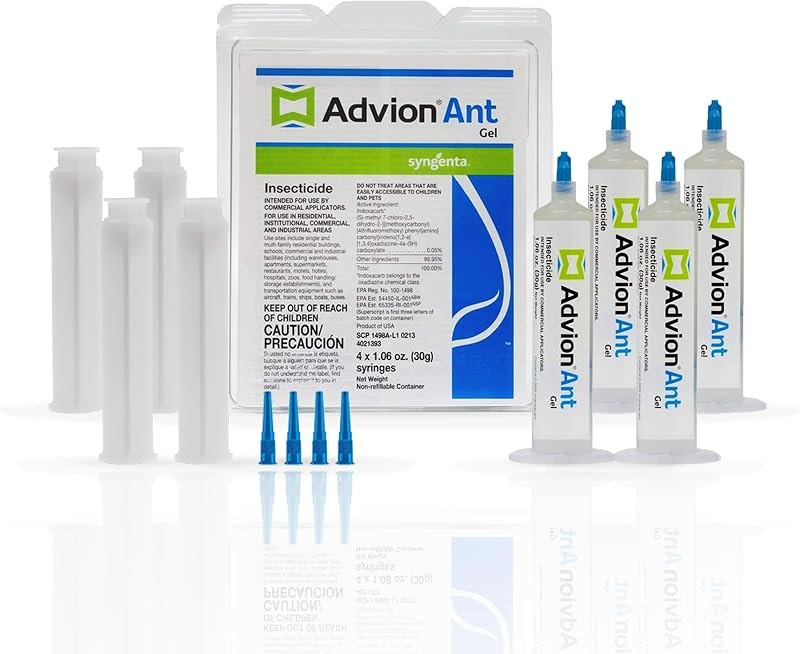 Advion Ant Gel Bait, 4 Tubes x 30-Grams, 4 Plungers and 4 Tips, Effective Bait, Formulated with 0.05% Indoxacarb