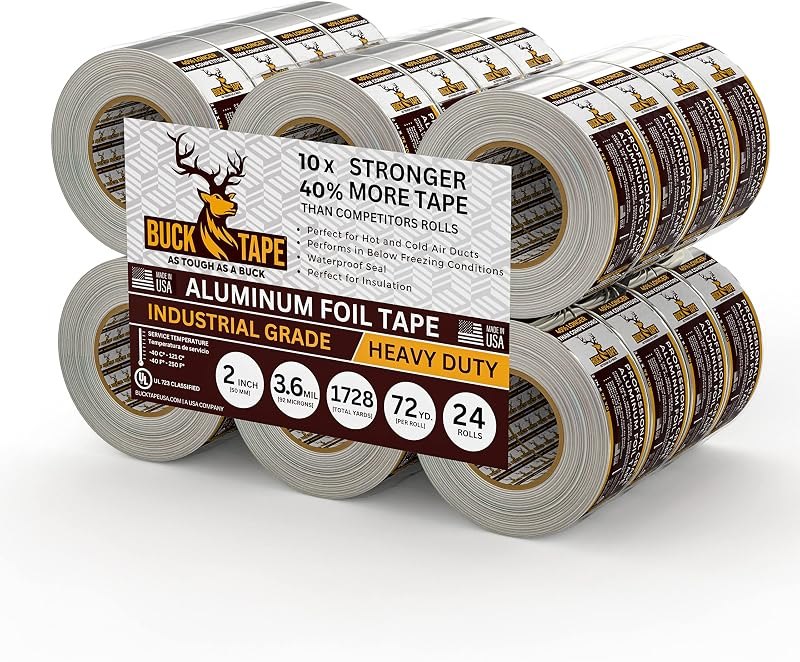 24 Pack Buck Aluminum Foil Tape — duct sealing tape for duct sealing tape