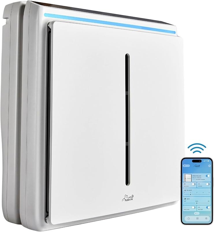 Rabbit Air A3 SPA-1000N HEPA Air Purifier, Pet Allergy, White