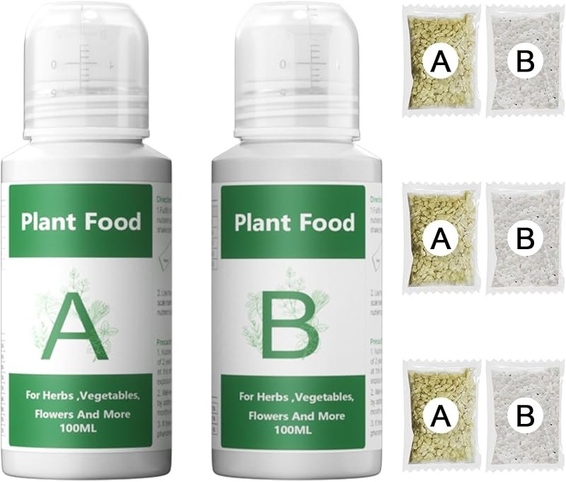 Hydroponics Nutrients for Aerogarden(800ml in Total), Plant Food A & B Hydroponics Supplies, Indoor Plant Fertilizer