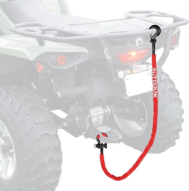 4FT UTV ATV Recovery Strap 19400LBS with Winch Hook and D-Ring Shackle, Synthetic Tow Rope Premium Mudding Accessories