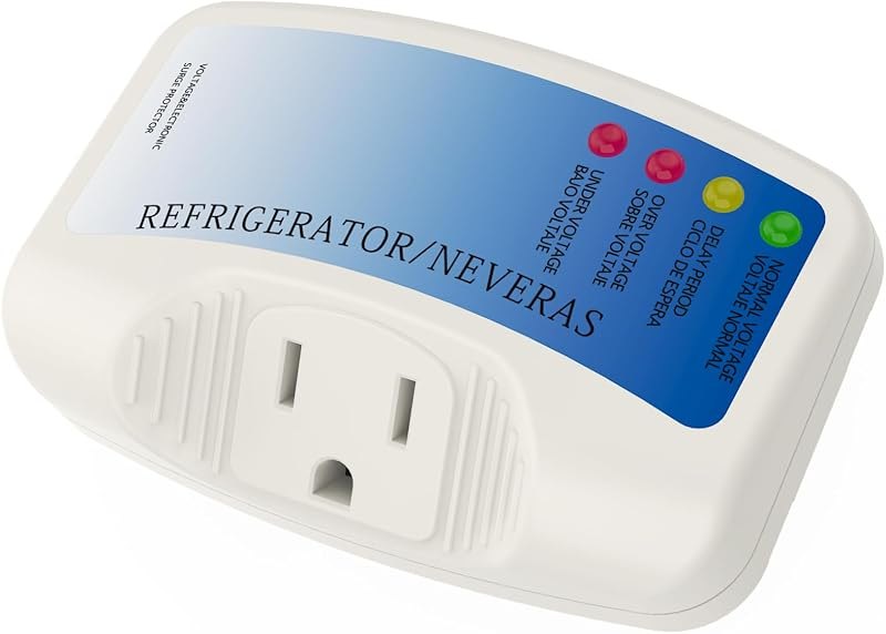 Refrigerator Surge Protector, CNAODUN Home Appliance Single Outlet Power Strip Surge Protector Voltage Brownout Outlet