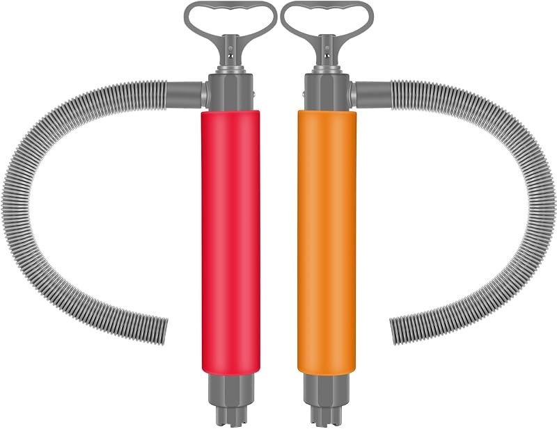 2 Pcs Manual Bilge Pump for Kayak Boat Canoe, 18" Portable Hand Water Pump with Reversible Hose, Boat Accessories