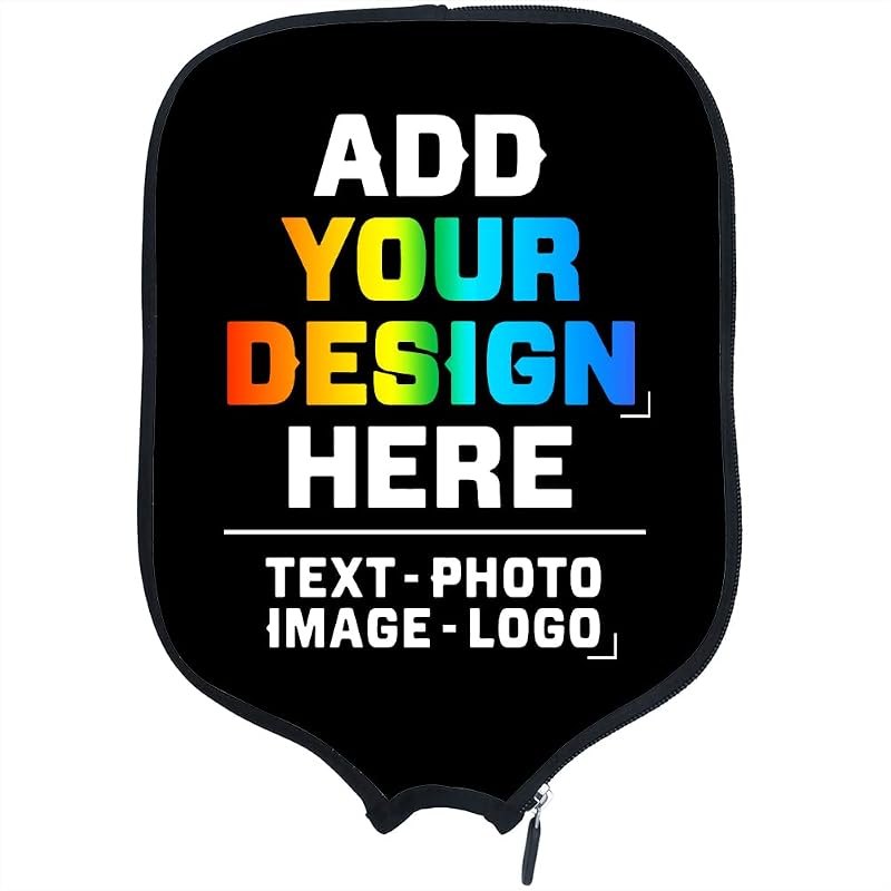 Custom Padded Pickleball Paddle Cover with Personalized Image Text Logo, Neoprene Case Fits Most Paddles — best