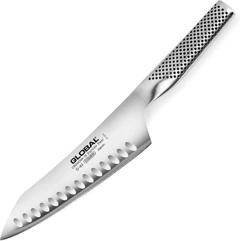 Global 7" Asian Chef's Knife with Hollow Edge — kitchen chef knife for kitchen chef knife