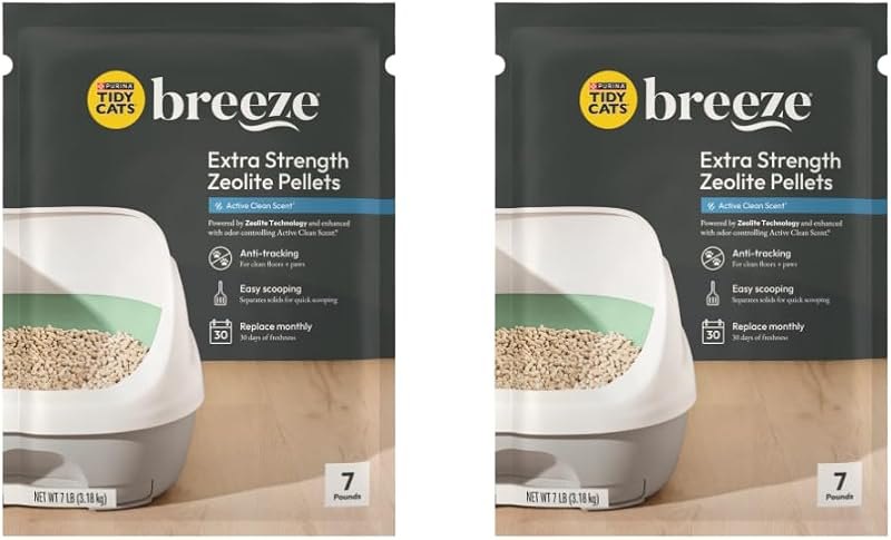 Tidy Cats Breeze Extra Strength Zeolite Pellets Active Clean Scent, 7 LB (Pack of 2) — pets litter for pets litter