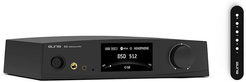 aune S9c Pro DAC with Headphone Amp, 10MHz Clock Input, 32bit/768kHz/DSD512/MQA, Dual-DAC Chip, 6.35/XLR/4.4 Jack