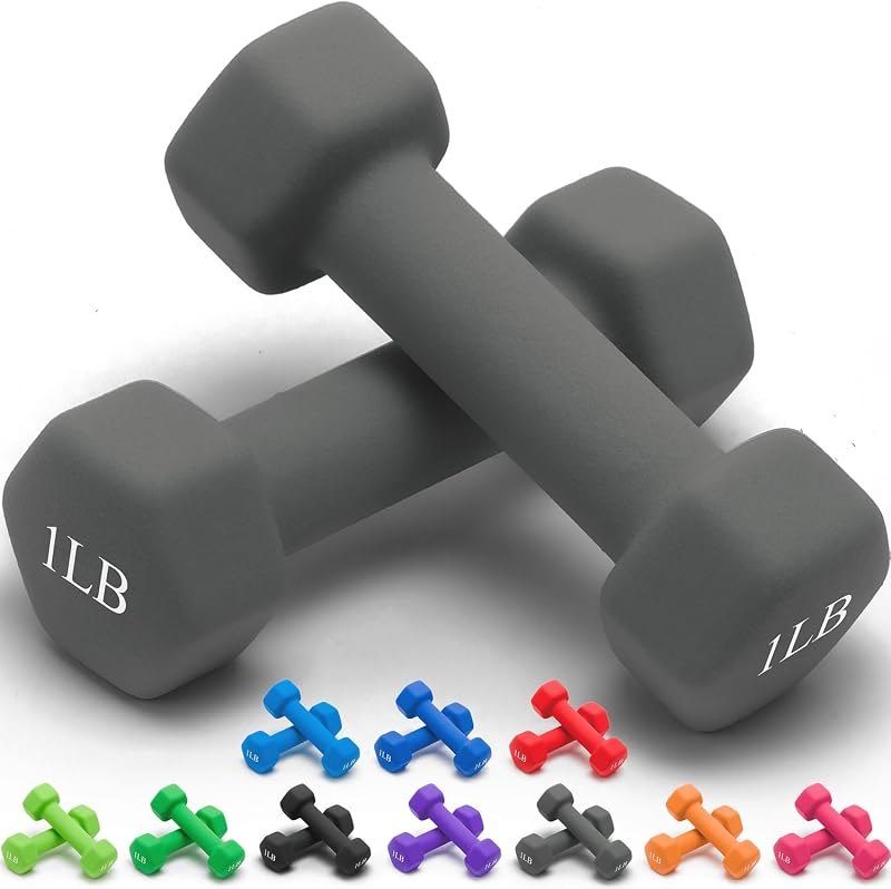Portzon Weights Dumbbells 10 Colors Options Compatible with Set of 2 Neoprene Dumbbells Set,1-15 LB, Anti-Slip
